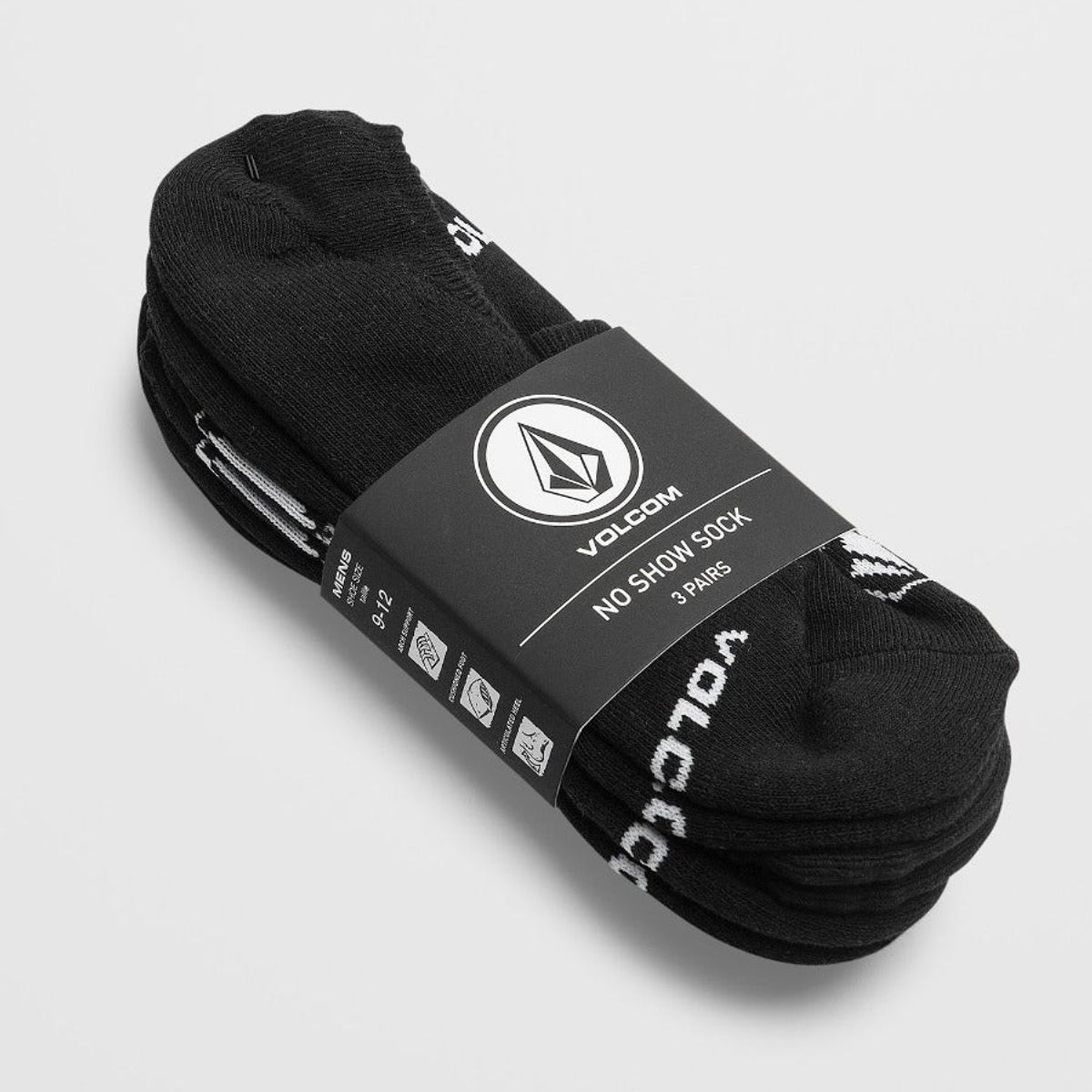 VOLCOM - Calcetines Stone No Show 3Pack Negro Hombre Volcom