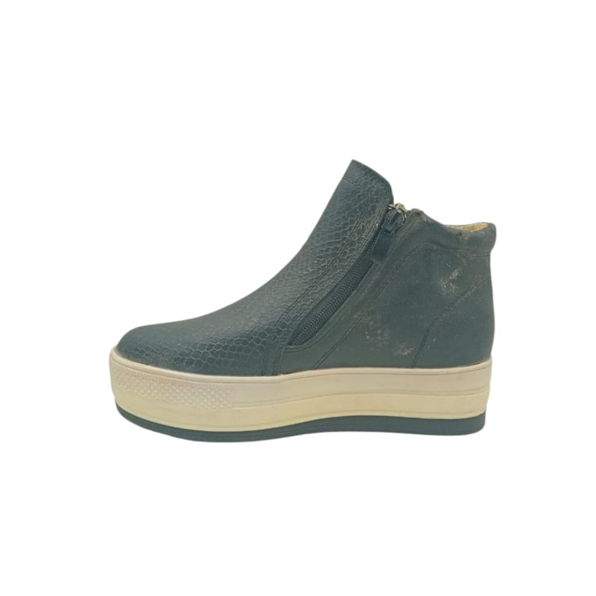 HERIEL - Zapatilla Negra Caña Plataforma Mujer