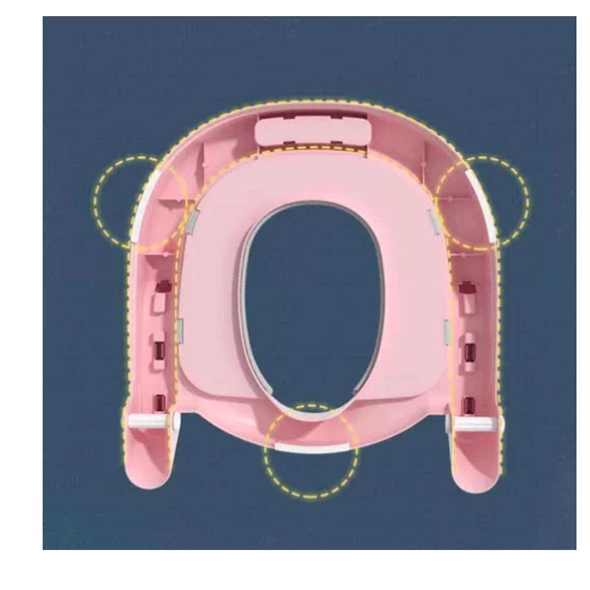 GENERICO - Escalera Asiento Adaptador Baño Para Niños Coronita Rosado
