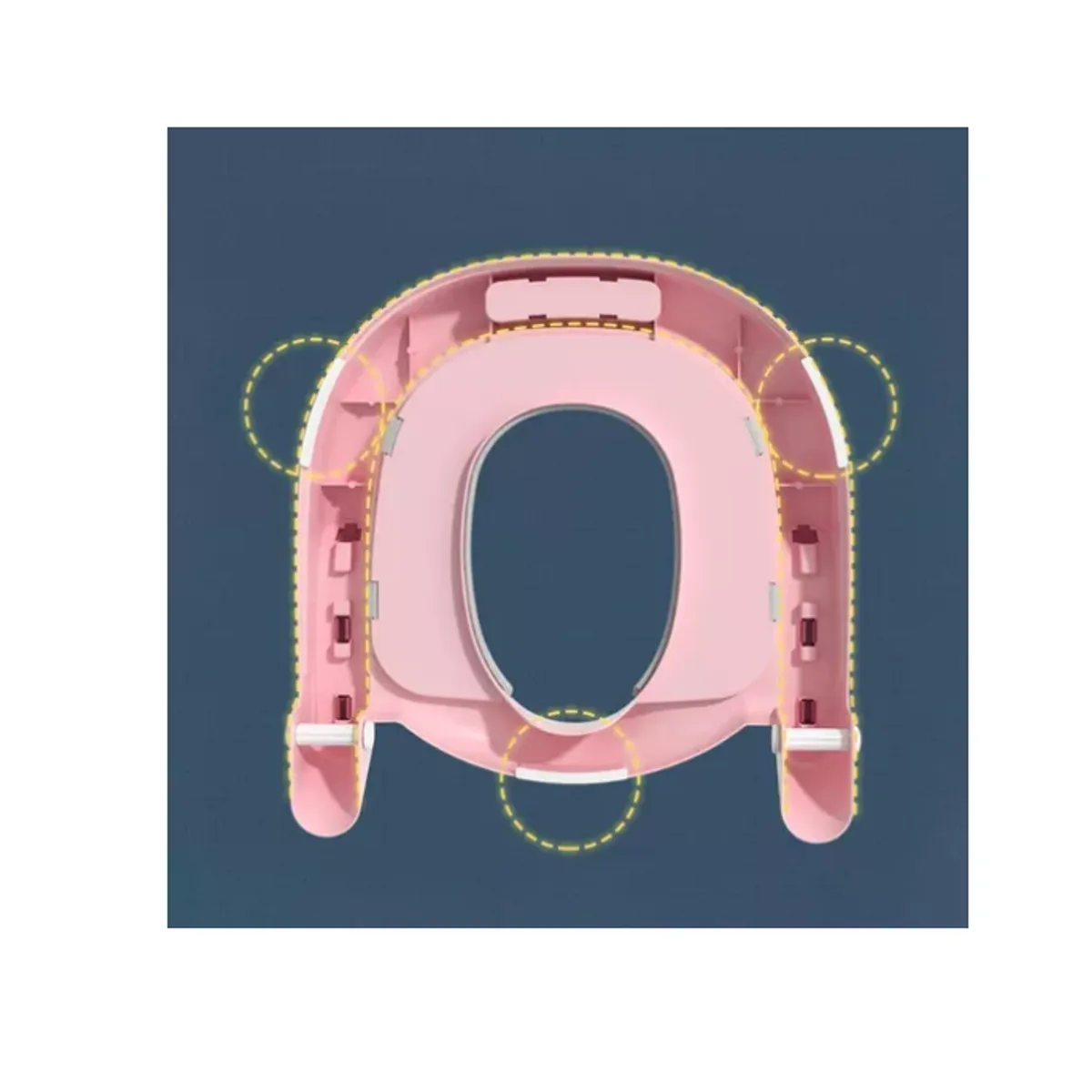 GENERICO - Escalera Asiento Adaptador Baño Para Niños Coronita Rosado