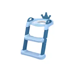 GENERICO - Escalera Asiento Adaptador Baño Para Niños Coronita Azul