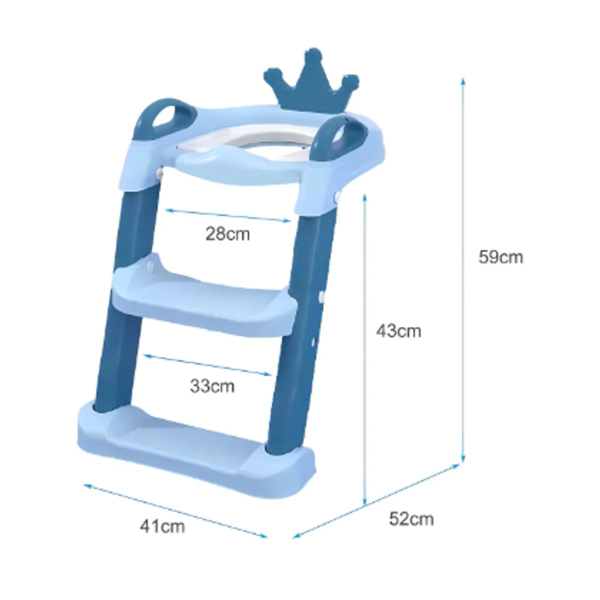 GENERICO - Escalera Asiento Adaptador Baño Para Niños Coronita Azul