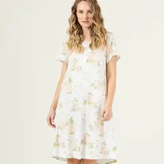 BARBIZON - Camisa de Dormir Cuore Blanco Flor