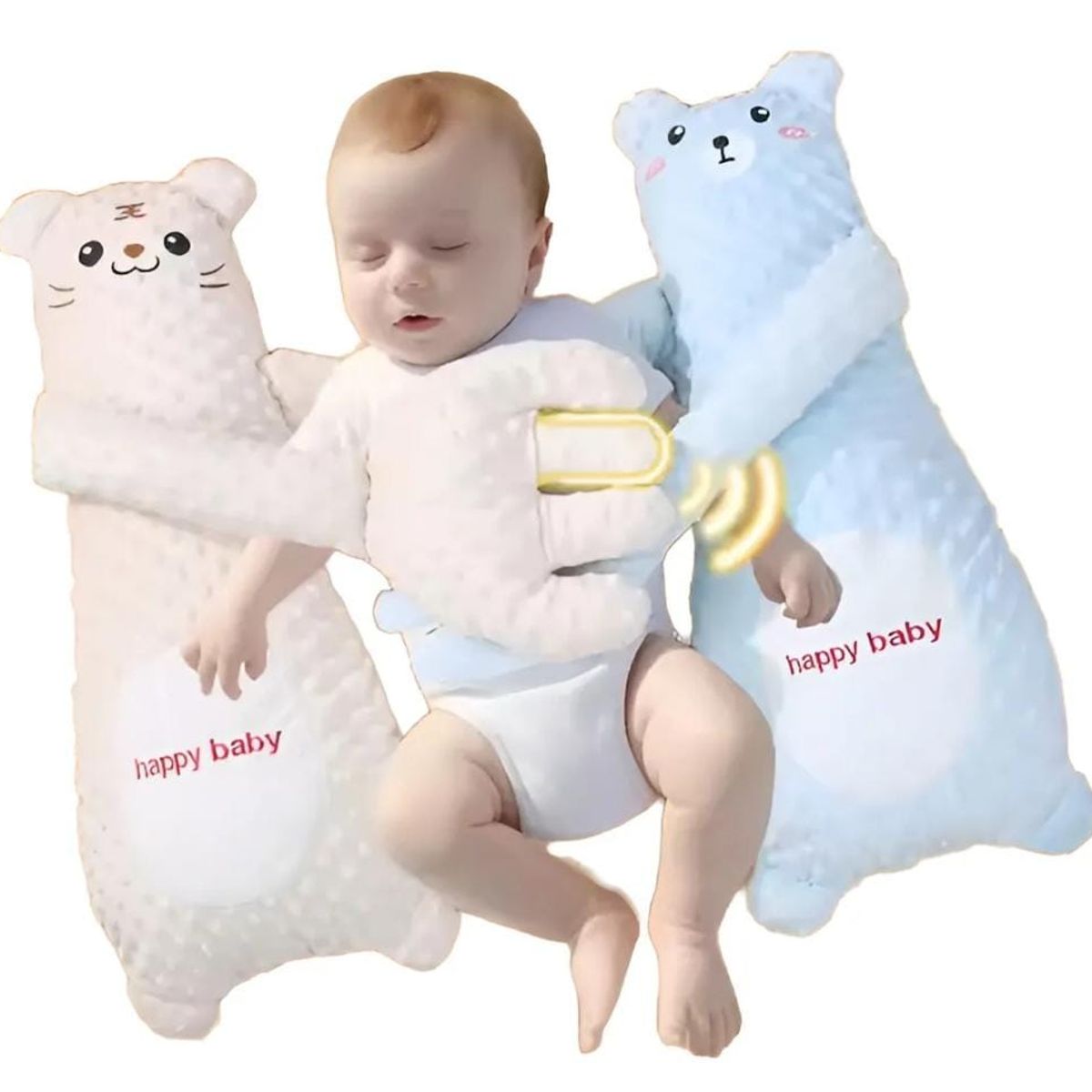 GENERICO - Almohada Apego Abrazable Para Bebes Con Palmada Calmante Amarillo