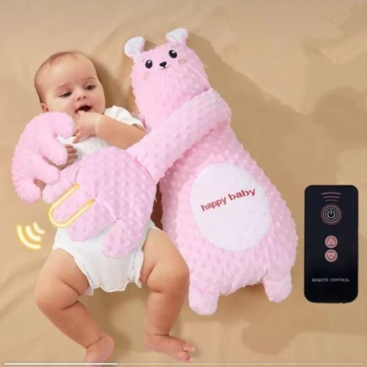 GENERICO - Almohada Apego Abrazable Para Bebes Con Palmada Calmante Amarillo