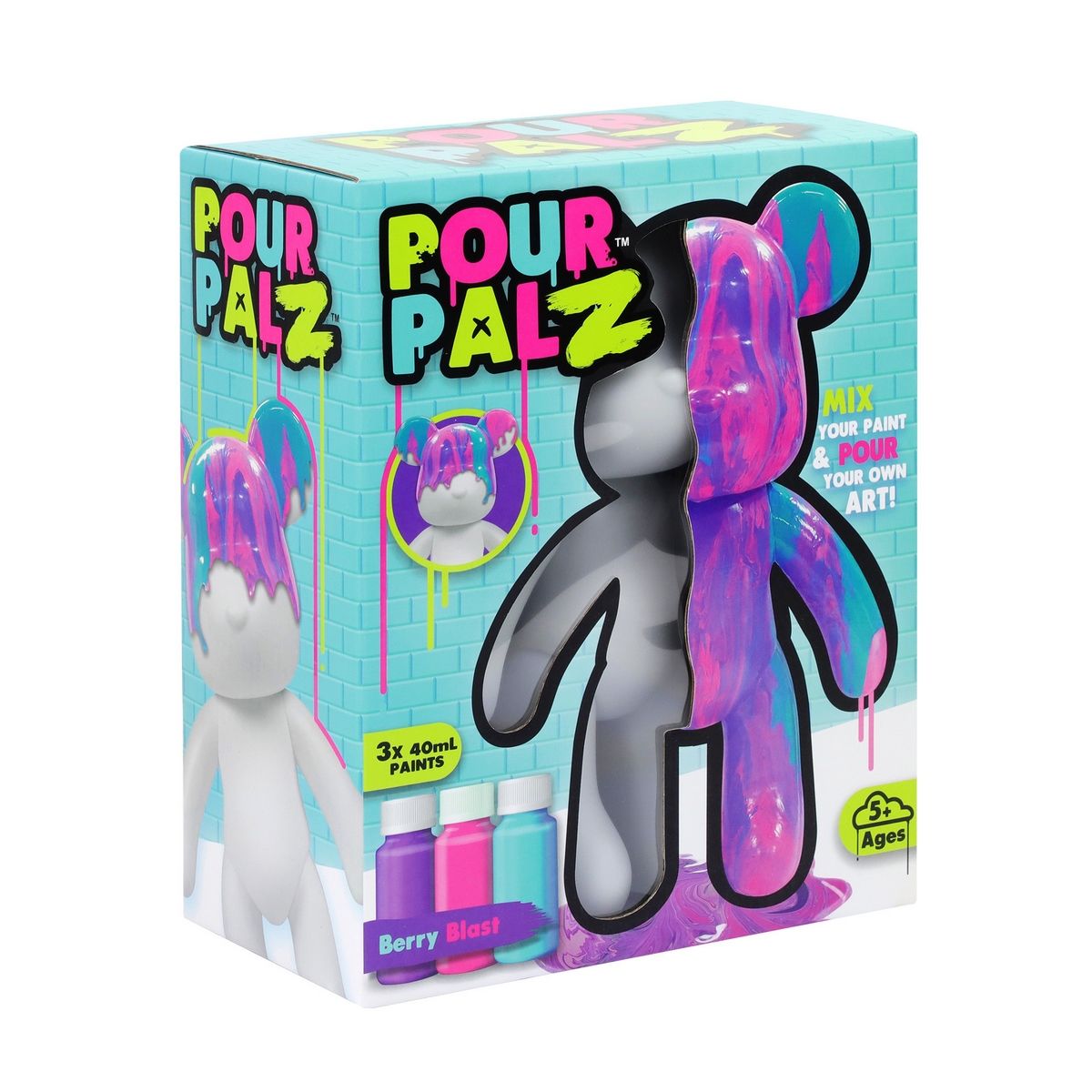 ANSALDO - Oso Mediano Para Pintar Pour Palz - Berry Blast