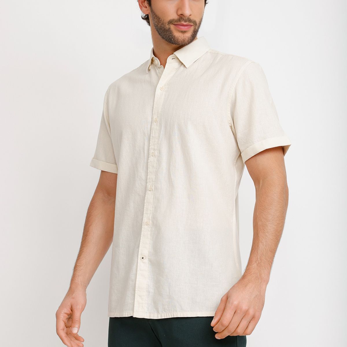 TRIAL - Camisa Lino Algodón Boris Crudo