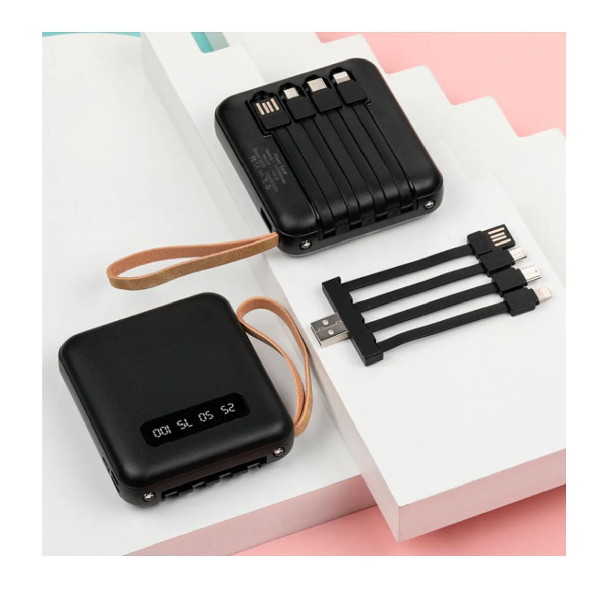 GENERICO - Power Bank 10000mah Carga Rápida Con Cables Oarmio