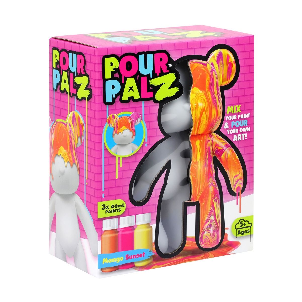 ANSALDO - Oso Mediano Para Pintar Pour Palz - Mango Sunset