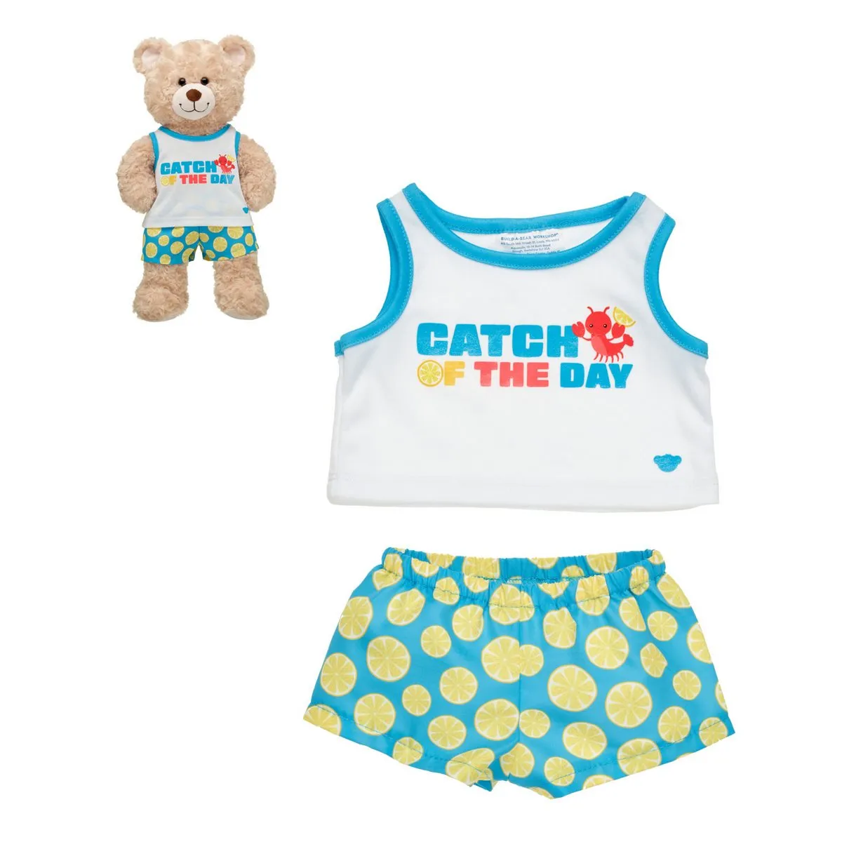 BUILD A BEAR - Set Polera Mas Short Limon Build-A-Bear
