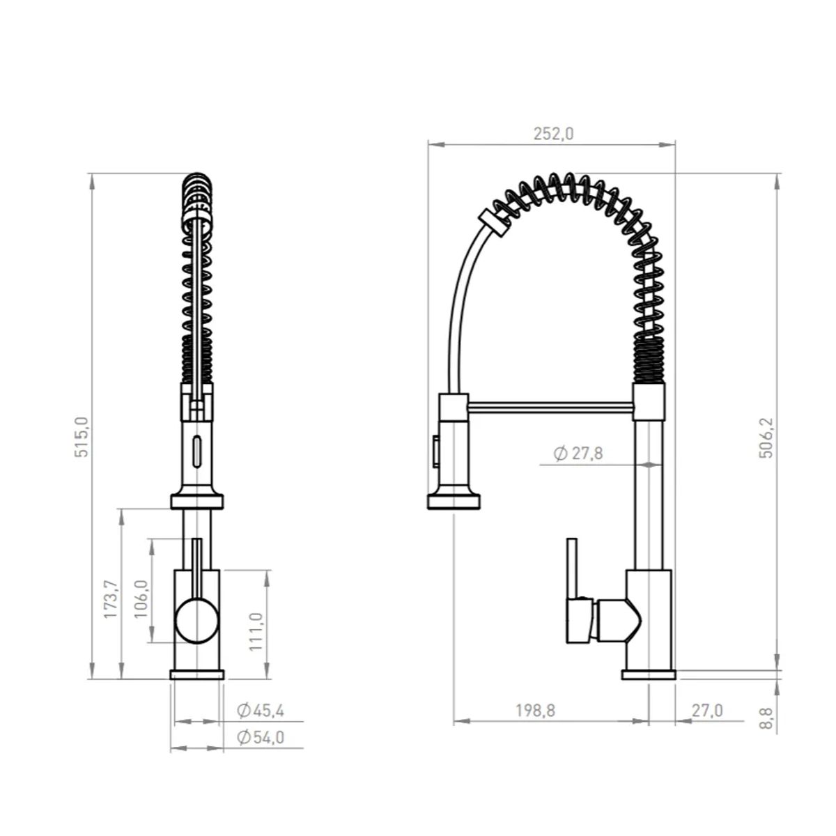 PMB - MONOMANDO LAVAPLATOS CAÑO EXTRAIBLE PMB