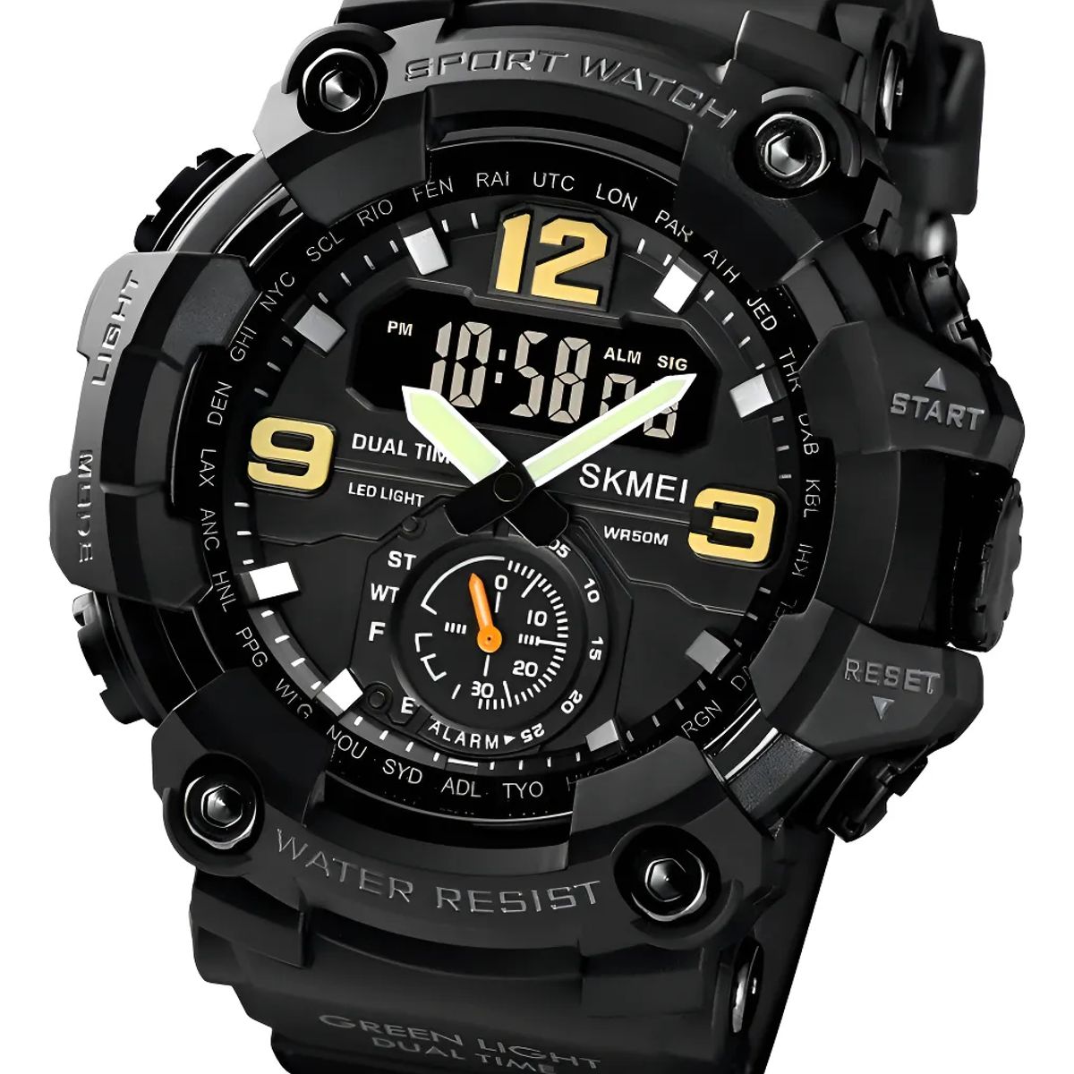 SKMEI - Reloj hombre pulsera Cronografo Alarma Calendario Resistente al agua