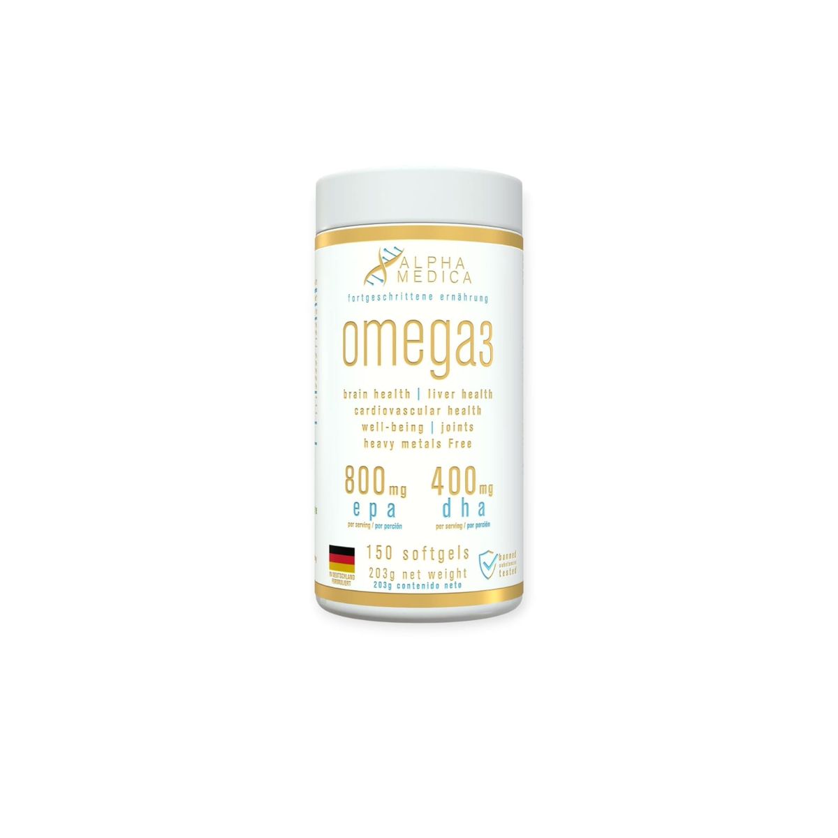 ALPHAMEDICA - OMEGA 3 EPA DHA 150 SOFTGELS - ALPHA MEDICA