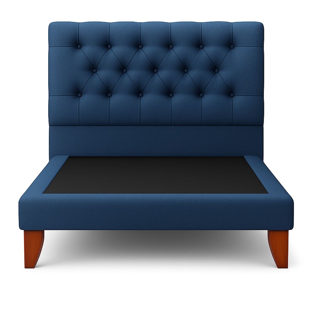 GENERICO - Cama Plaza y Media Azul Respaldo + Base