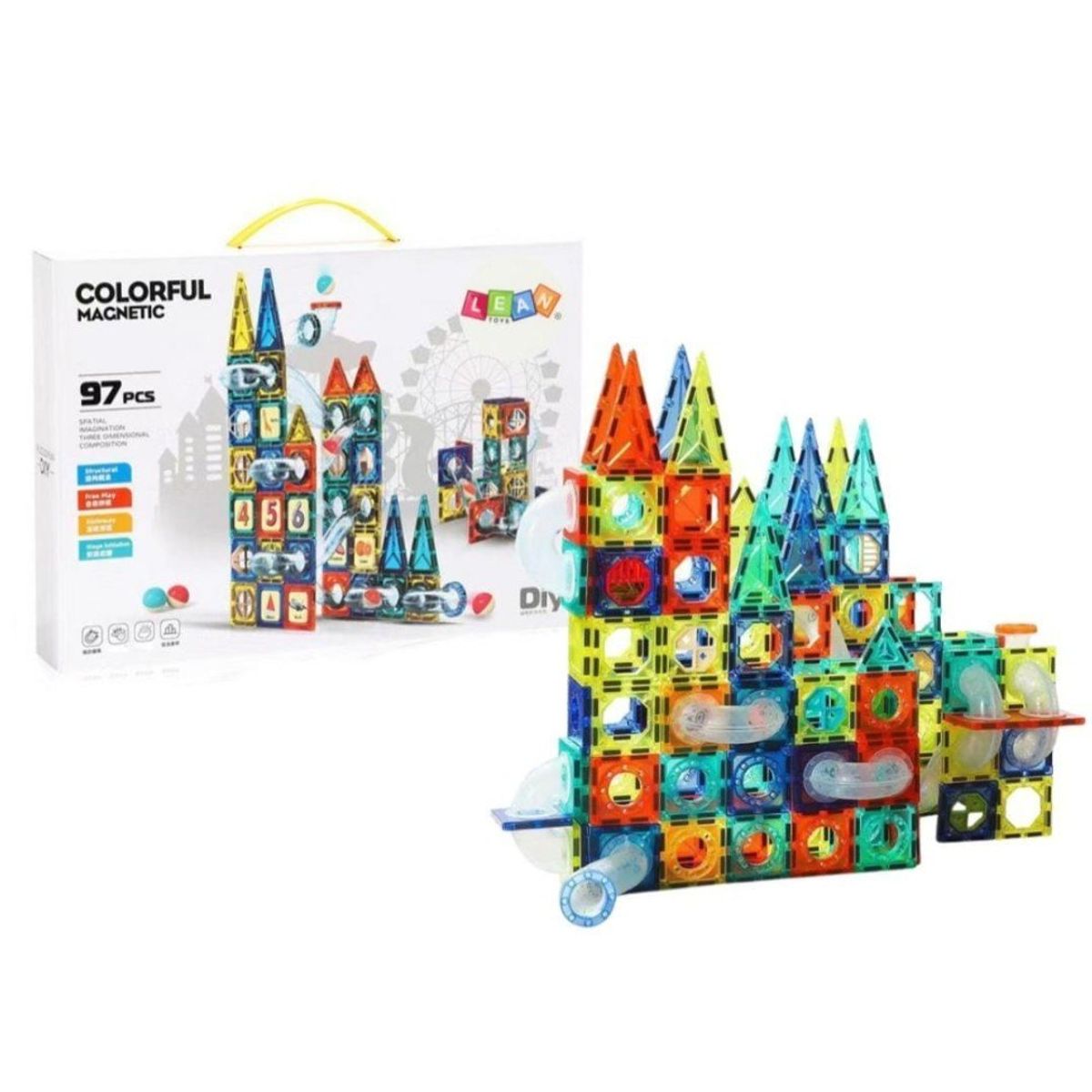 GENERICO - Bloques Magnéticos 97 Piezas Para Niños Educativo Armables