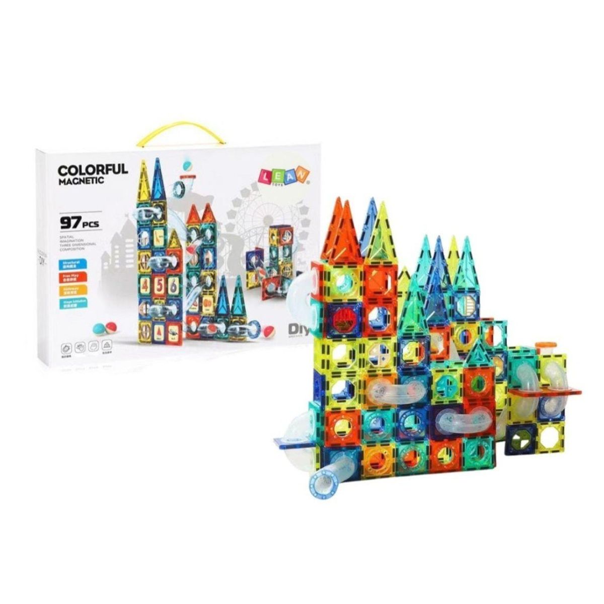 GENERICO - Bloques Magnéticos 97 Piezas Para Niños Educativo Armables