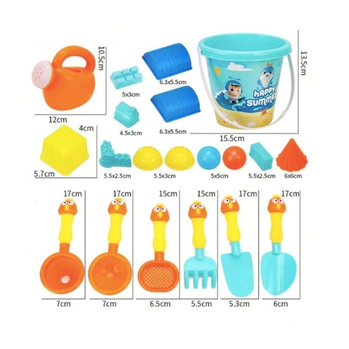 GENERICO - JUEGO DE PLAYA BALDE 20PCS