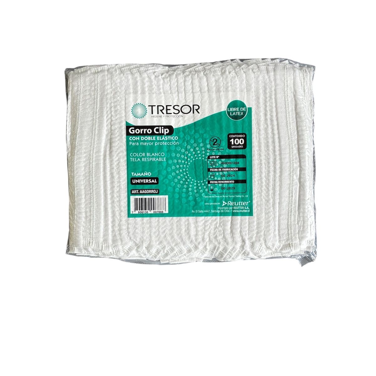 GENERICO - Gorro Clip Doble Elastico 100 Unidades