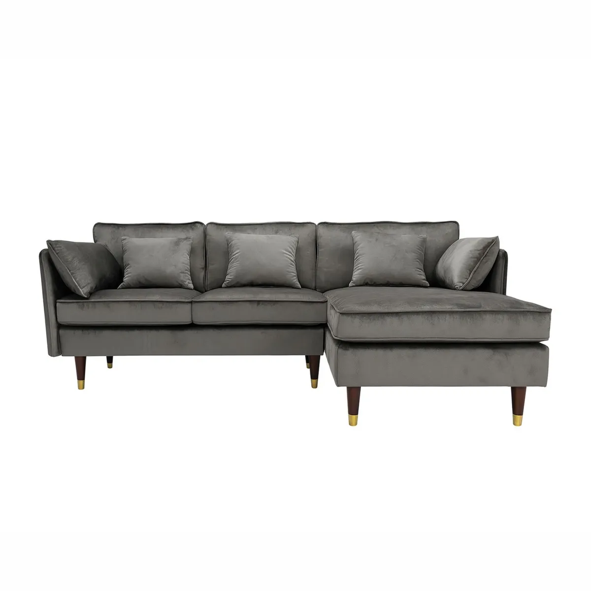 RELAN - Sofá Seccional 3 Cuerpos Relan Ariccia Sillon Velvet Gris