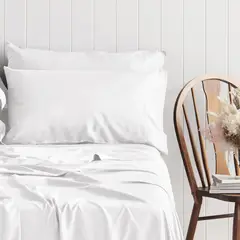 NATURALINO - Set Sábanas Bambú 1,5 Plaza Blanco