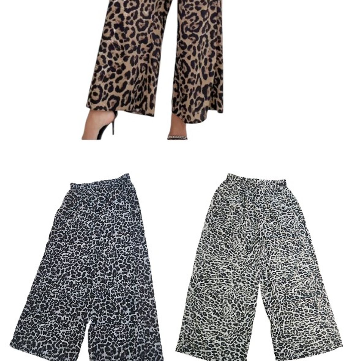 AGW - Pack 3 Pantalones Tigresa Ancho Mujer Colores Surtidos