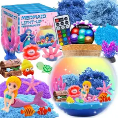 GENERICO - KIT ARENA MÁGICA CON LUZ NOCTURNA TERRARIO SIRENA