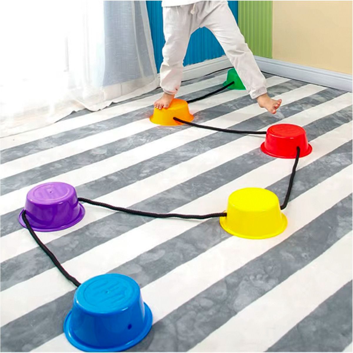 SDFIT - Tarros Baldes Equilibrio Niños Anti Deslizantes Set De 6x 6 Xz-ghs-009
