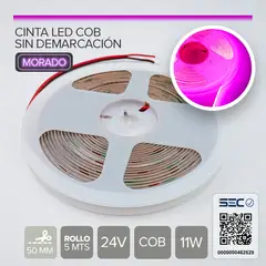 STOREFIX - CINTA LED COB SIN DEMARCACION 11W 24V MORADO (Rollo 5 mts)