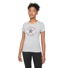 CONVERSE - Polera Chuck Patch Classic Mujer Gris