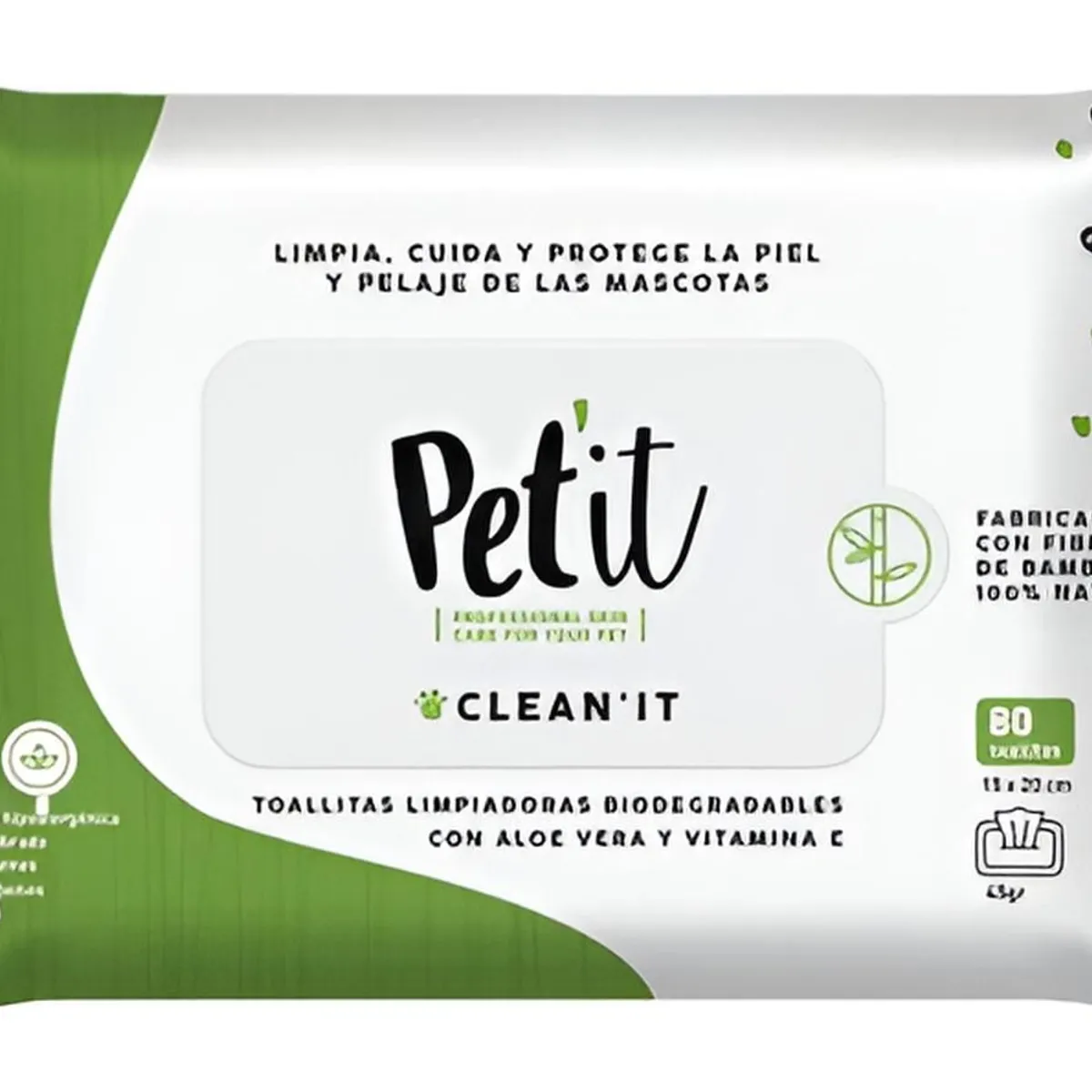 PETIT - Pet'it Toallitas Húmedas Biodegradables Para Mascotas 80u