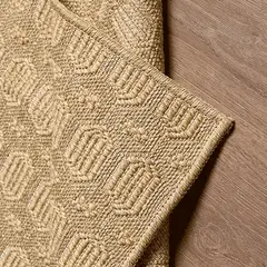 BAZHARS - Bajada de Cama Yute 080X120 cm Lavable Natural Gold T12