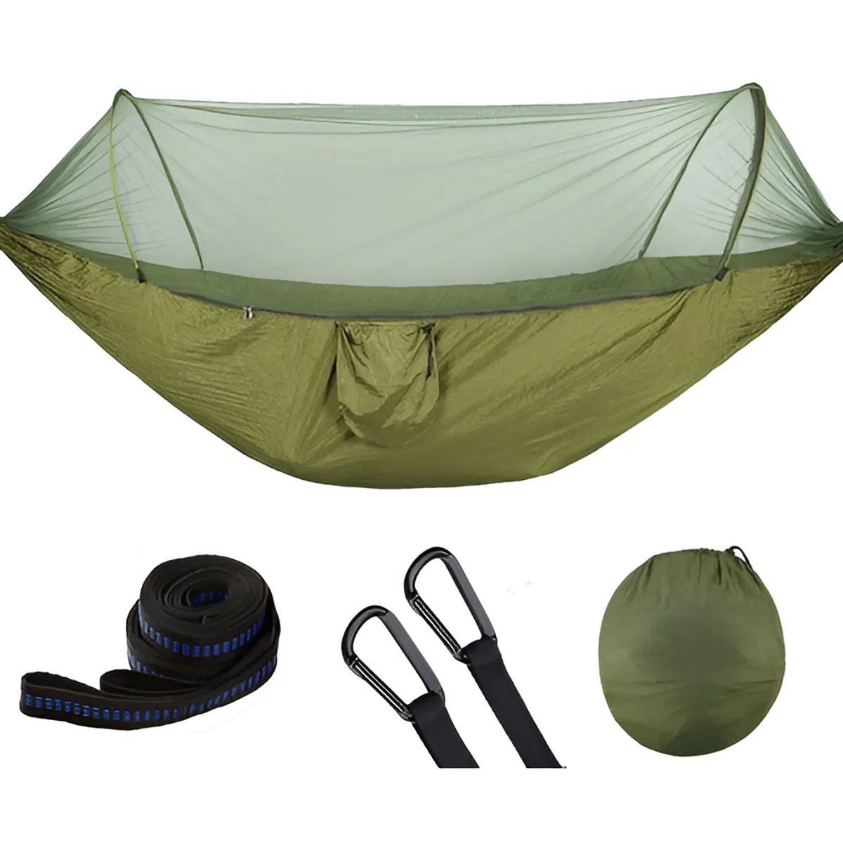 GENERICO - Hamaca Portatil De Camping Con Mosquitero Camuflaje
