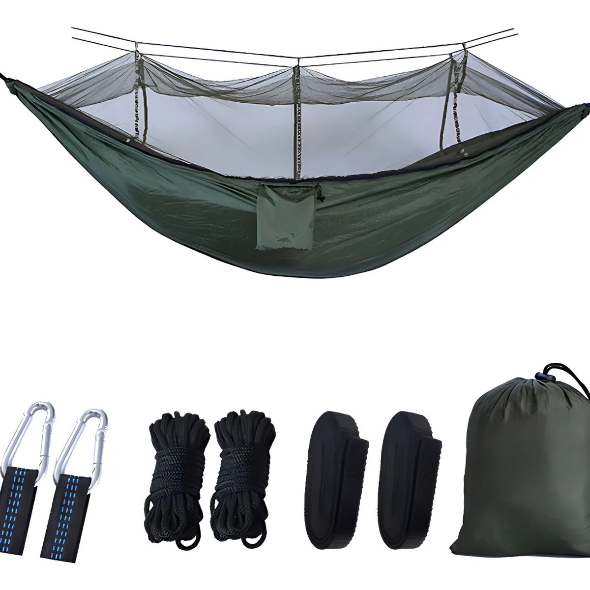 GENERICO - Hamaca Portatil De Camping Con Mosquitero Camuflaje