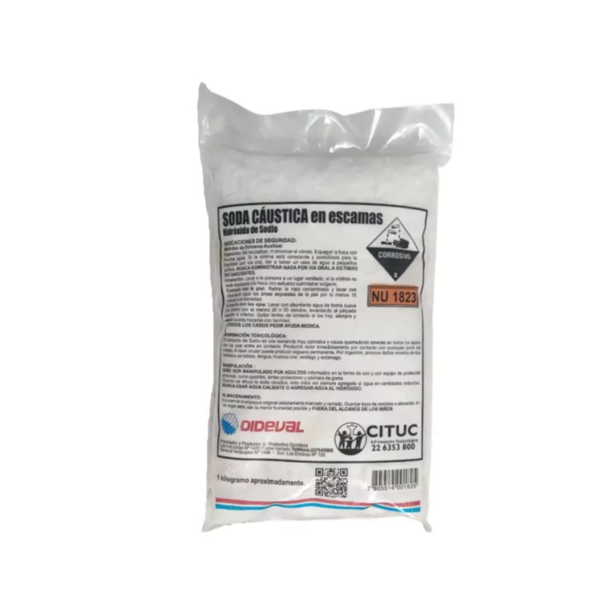 DIDEVAL - Soda Caustica Escama 1kg Desatasca Cañeria Fabricacion de Productos