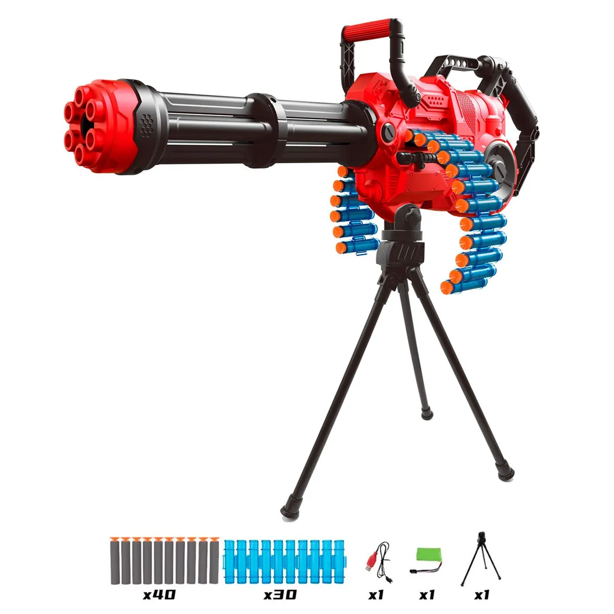 GLOBAL LATIN GROUP - Ametralladora de Dardos Automática con Trípode y Luces LED