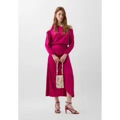 SCALPERS - FALDA MIDI PAREO SATINADA