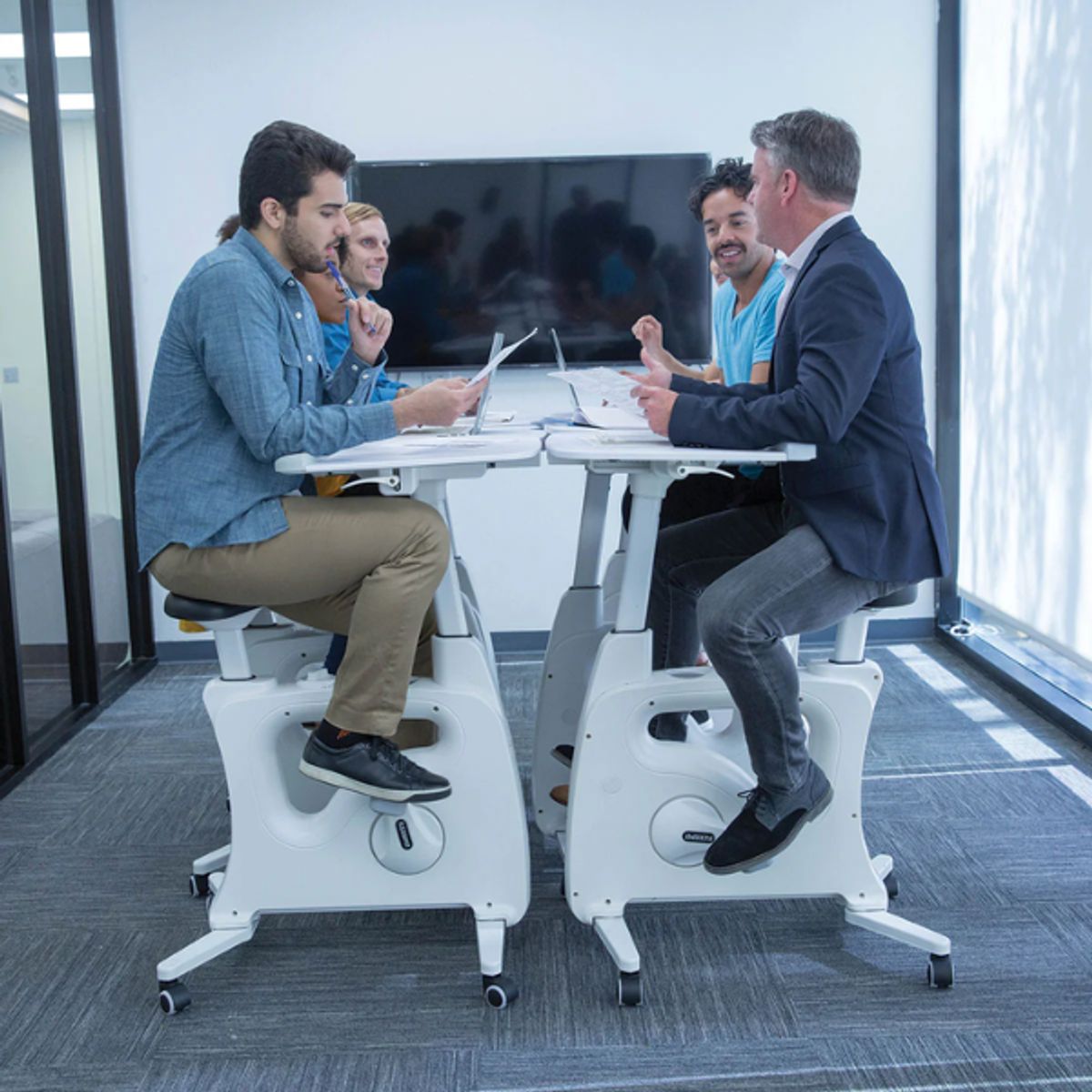 ERGOSTORE - Ergobike Bicicleta Estática con Escritorio Ajustable Silenciosa