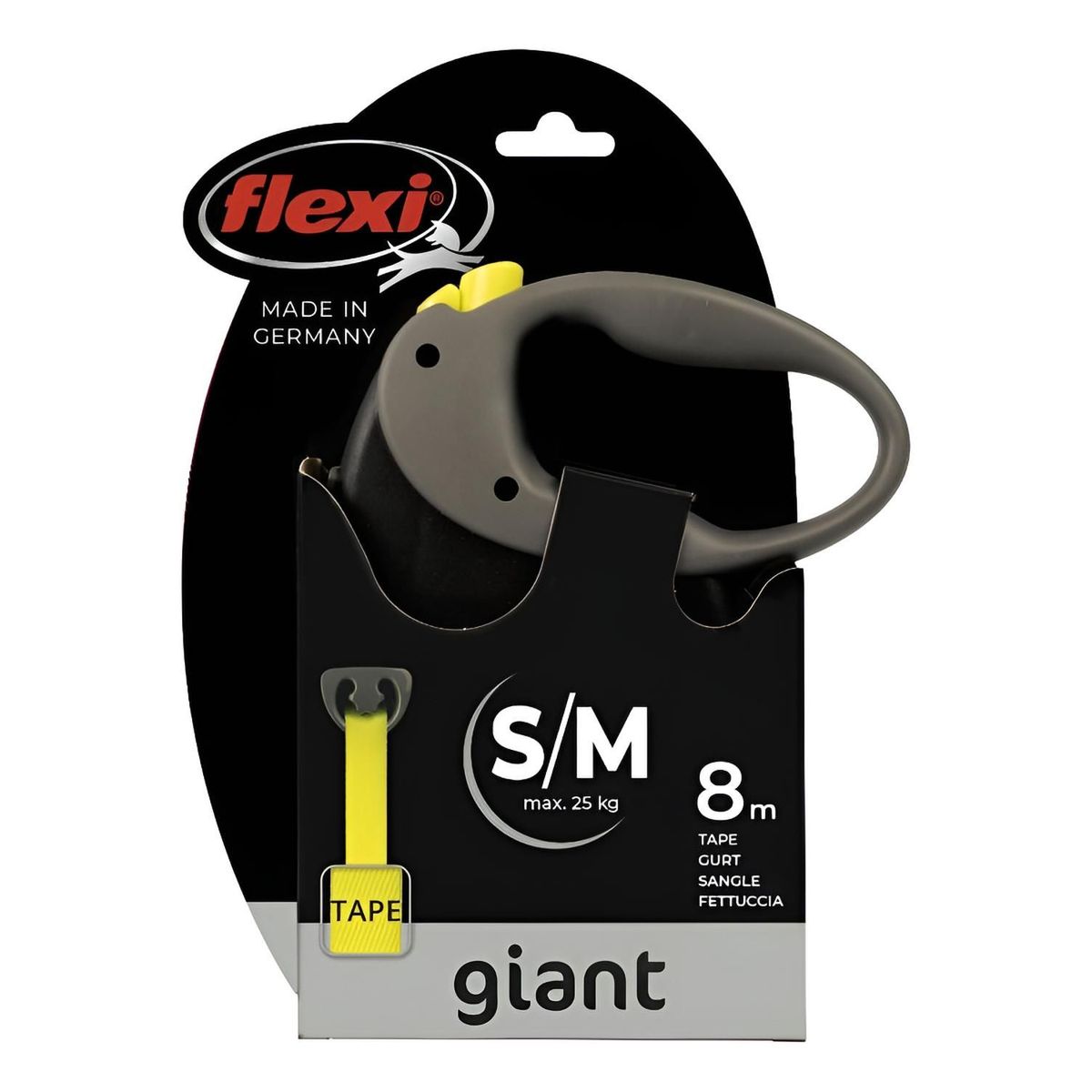 FLEXI - Correa Retráctil Para Perro Flexi Giant Talla Sm 8m Max 25kg Amarillo