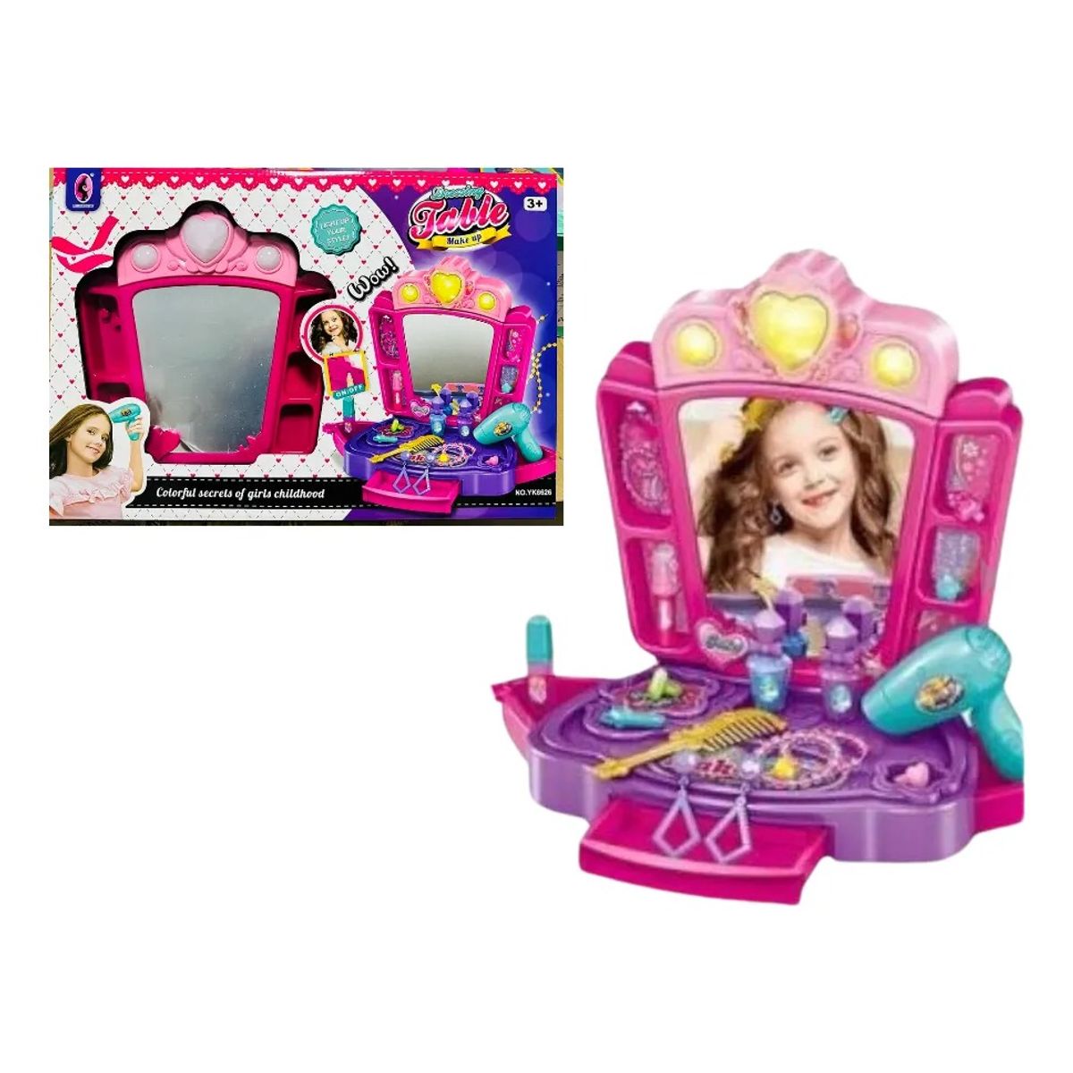 GENERICO - Set Tocador De Juguete Belleza Con Accesorios Para Niñas