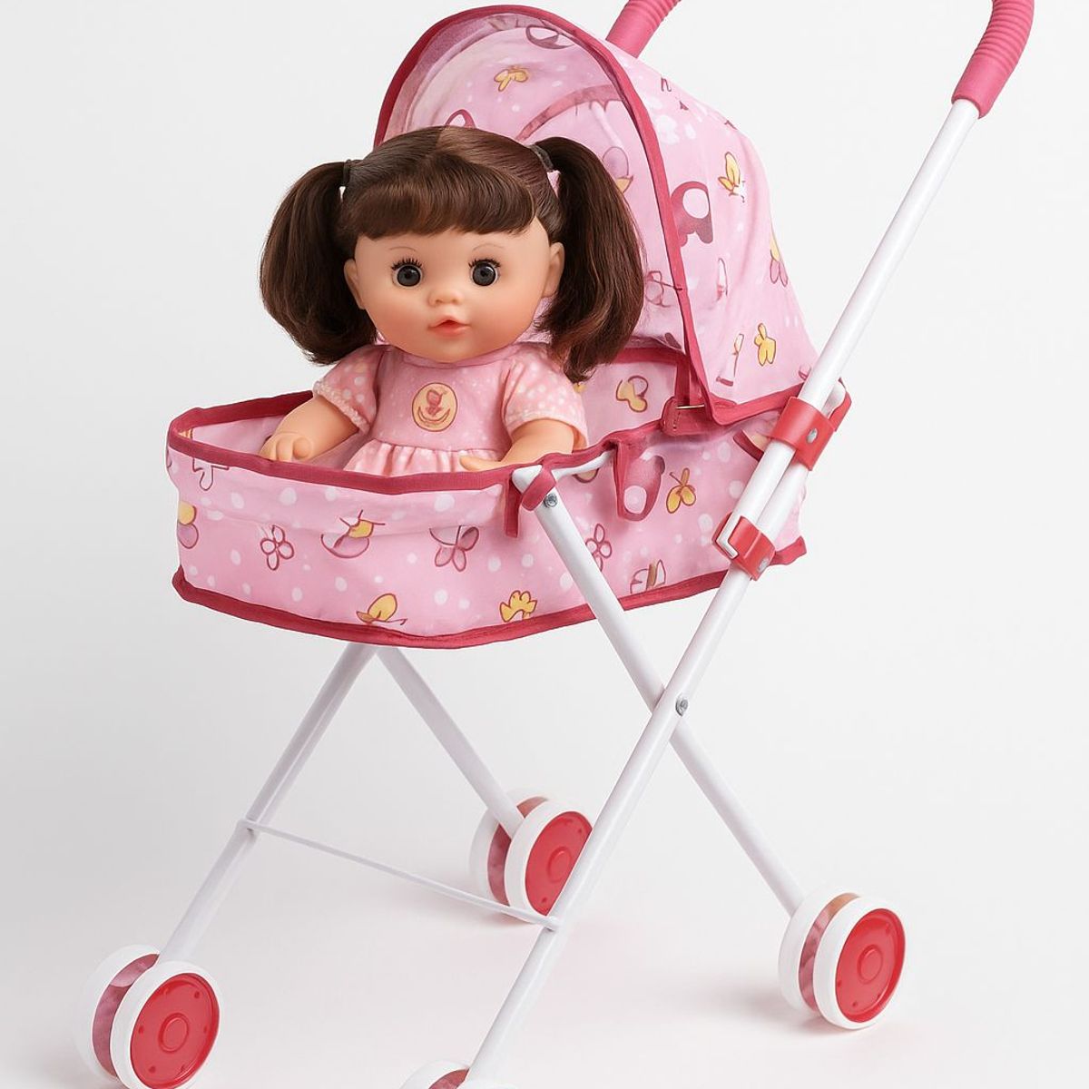 GENERICO - Coche Cuna Metalico De Juguete Con Muñeca