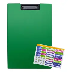 ADETEC - Tabla Apretapapel Oficio PVC Con Tapa 1 Unidad Verde