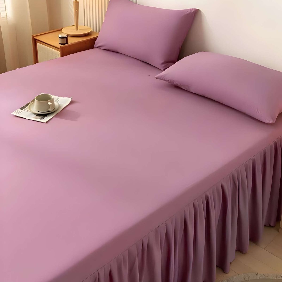 GENERICO - FALDÓN DE CAMA PROTECTOR PARA BASE PLAZA Y MEDIA