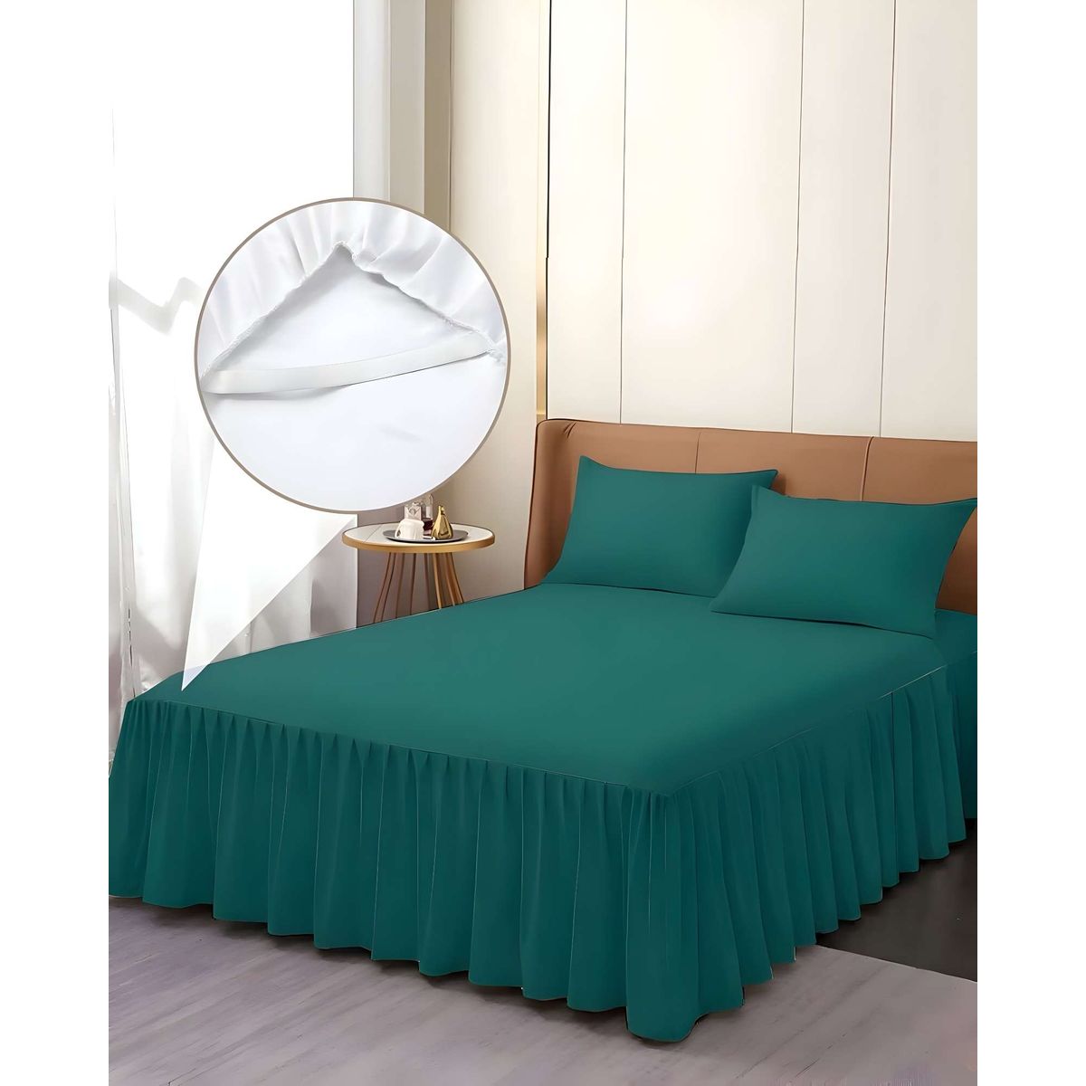 GENERICO - FALDÓN DE CAMA PROTECTOR PARA BASE PLAZA Y MEDIA