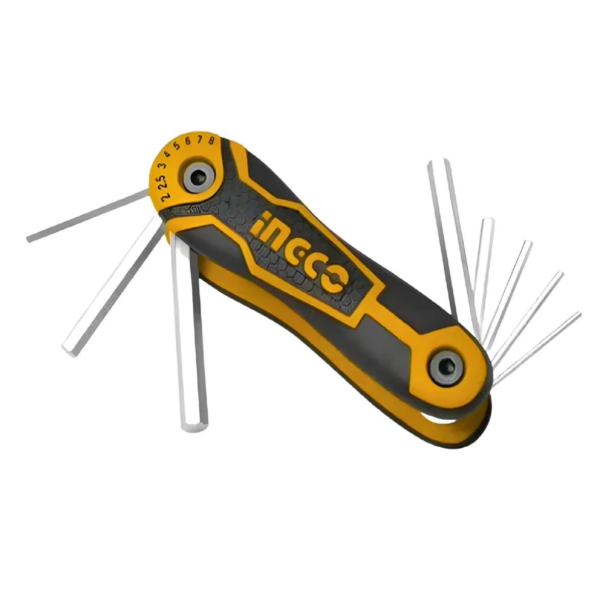 INGCO - Set 8 Llaves Hexagonales Ingco Plegables 2-8mm Cr-v