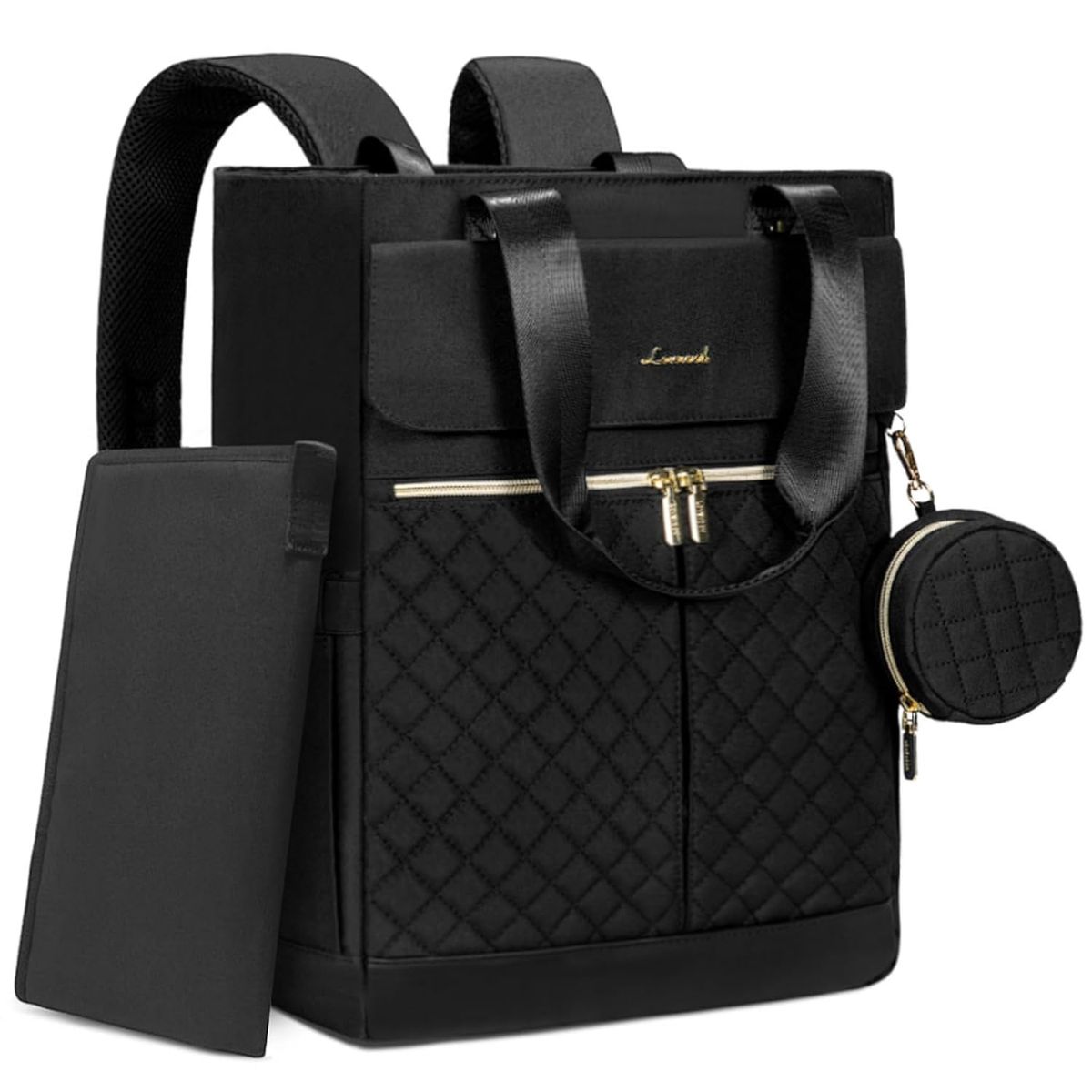 GENERICO - Bolso Maternal 2 en 1 Mochila y Bandolera con Cambiador - Total Black