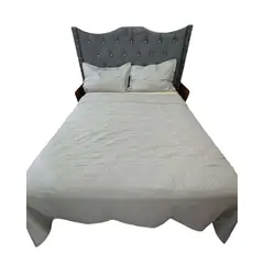 GENERICO - CUBRECAMA QUILT DE LUJO 2 PLAZAS GRIS