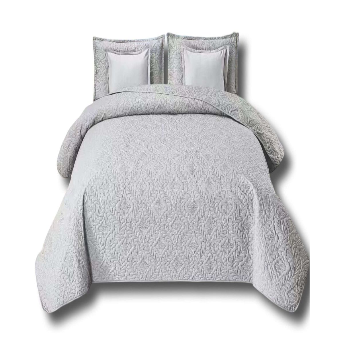 GENERICO - CUBRECAMA 9 PIEZAS 2 PLAZAS QUILT MAS SABANAS MAS CORTINA DE TELA