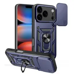 GENERICO - Carcasa Reforzada Con Cubre Cámara Para iPhone 17 Pro Max - Azul