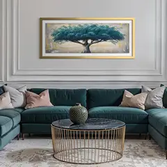DEKAM DISEÑO - Cuadro El Árbol de la Serenidad Pintado Enmarcado 146x66 cms