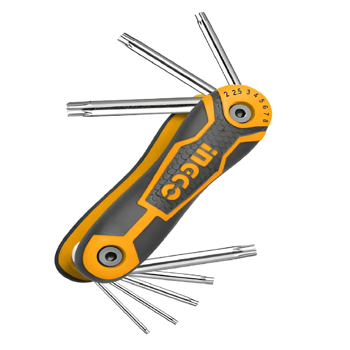 INGCO - Set Llaves Torx Estrella Ingco 8 Pzas T9-t40 Plegables